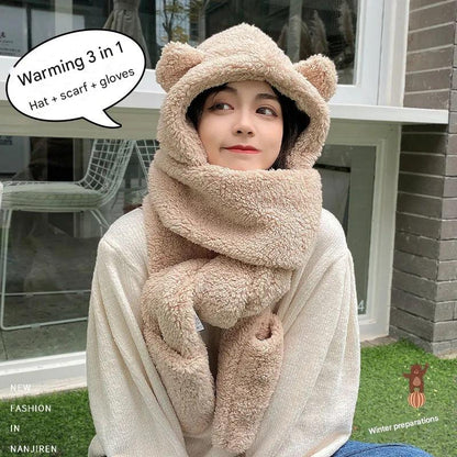 Colorful plush hat scarf set for winter - image 9