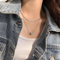 Double Layer Small Square Necklace