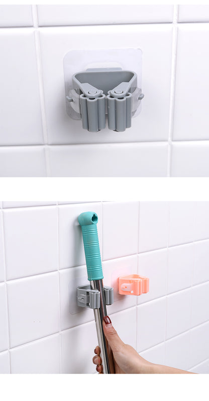 Wall-mounted mop holder for kitchen