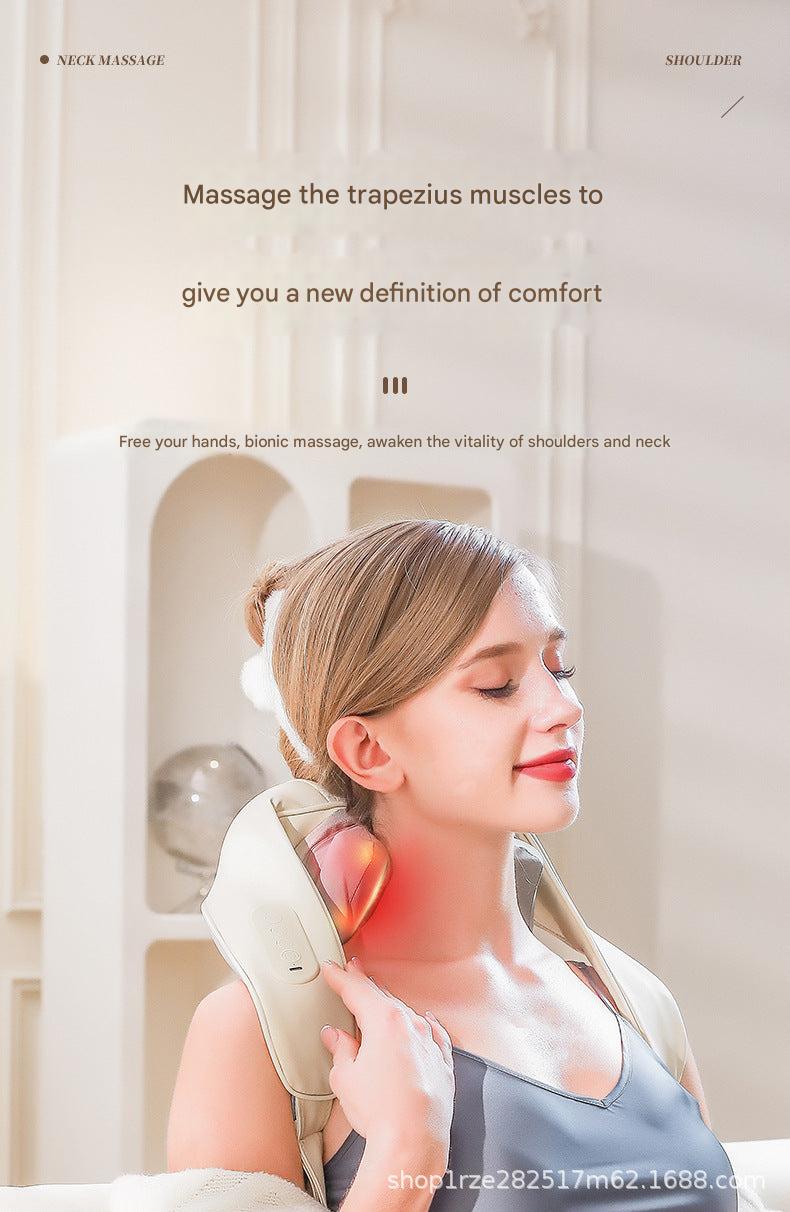 Rechargeable shoulder massager in beige