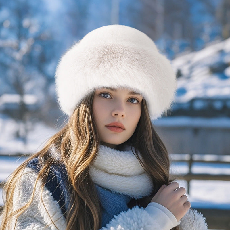 Cozy winter beanie hat - full view