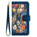 Printed leather case--dark blue