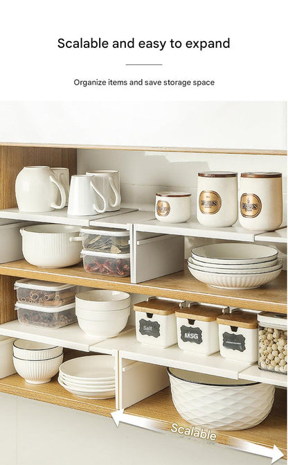 Close-up of modern kitchen organization rack