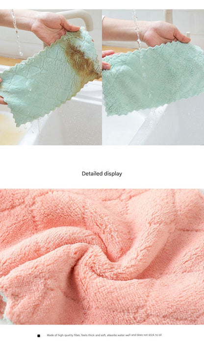 Non-shedding dish cloth for kitchen use