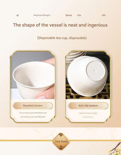 Disposable rice husk tea cup image 5