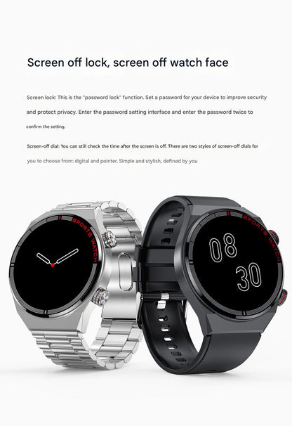 Stylish smartwatch with leather band