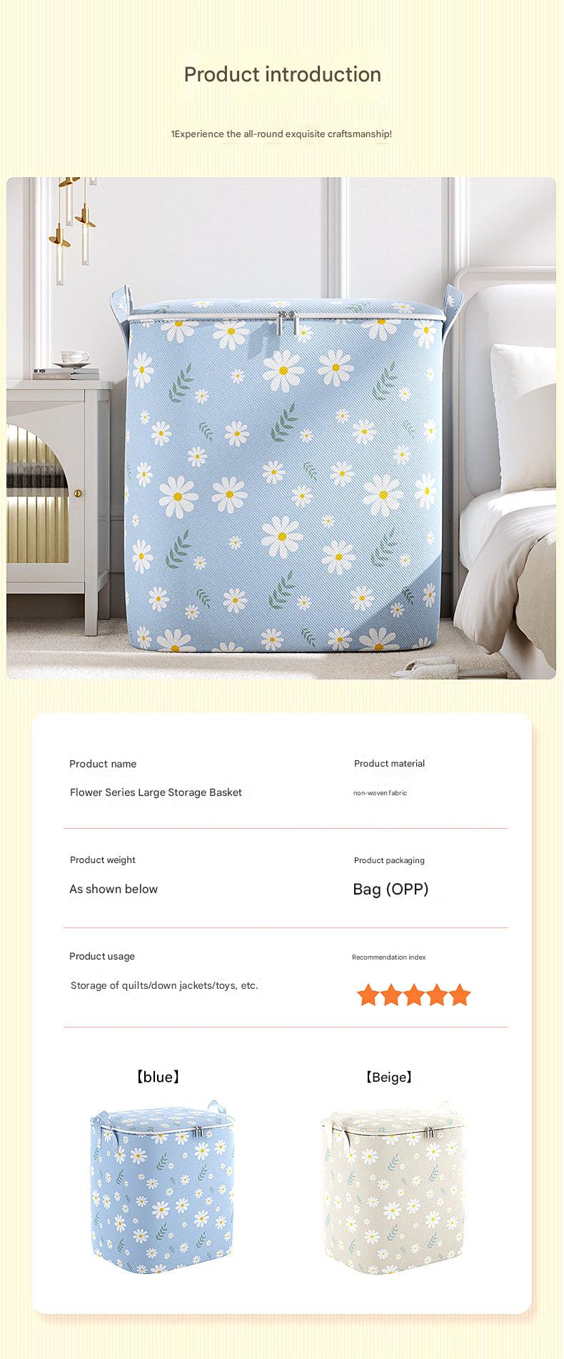 Non-woven storage bag blue daisy