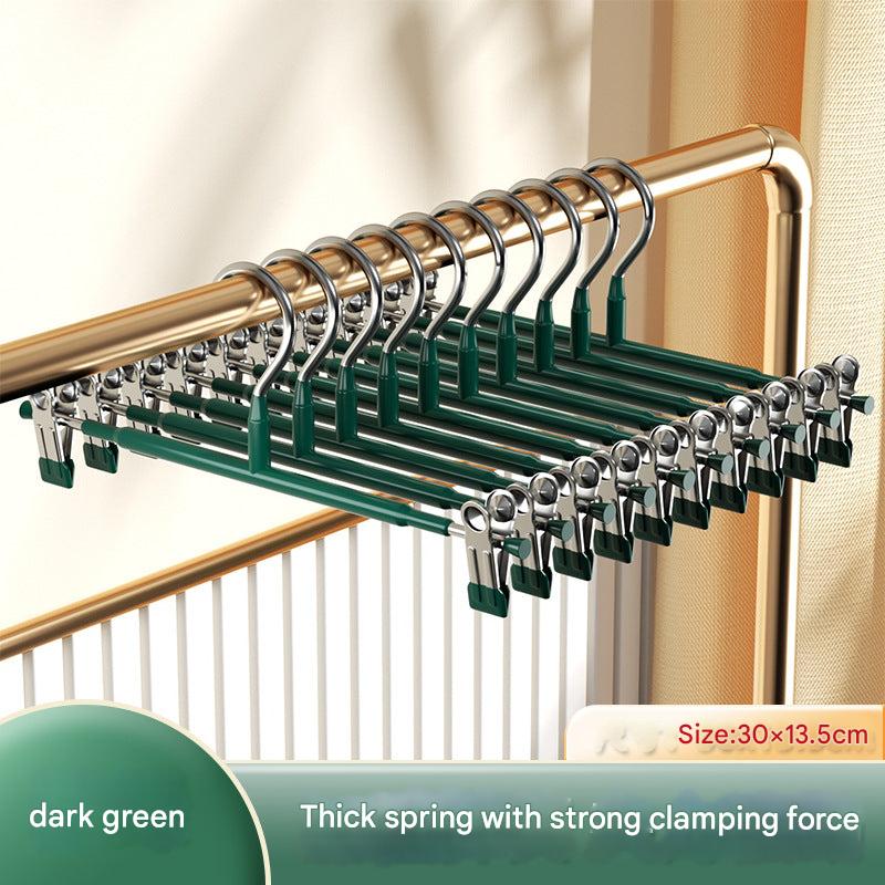 Non-slip pants hanger in dark green