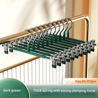 Non-slip pants hanger in dark green