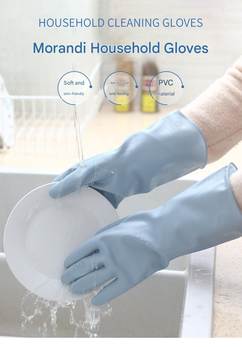 Blue latex dish gloves