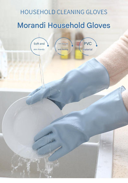 Blue latex dish gloves