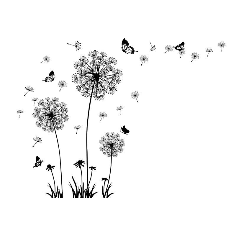 decorative black dandelion wall art image 2