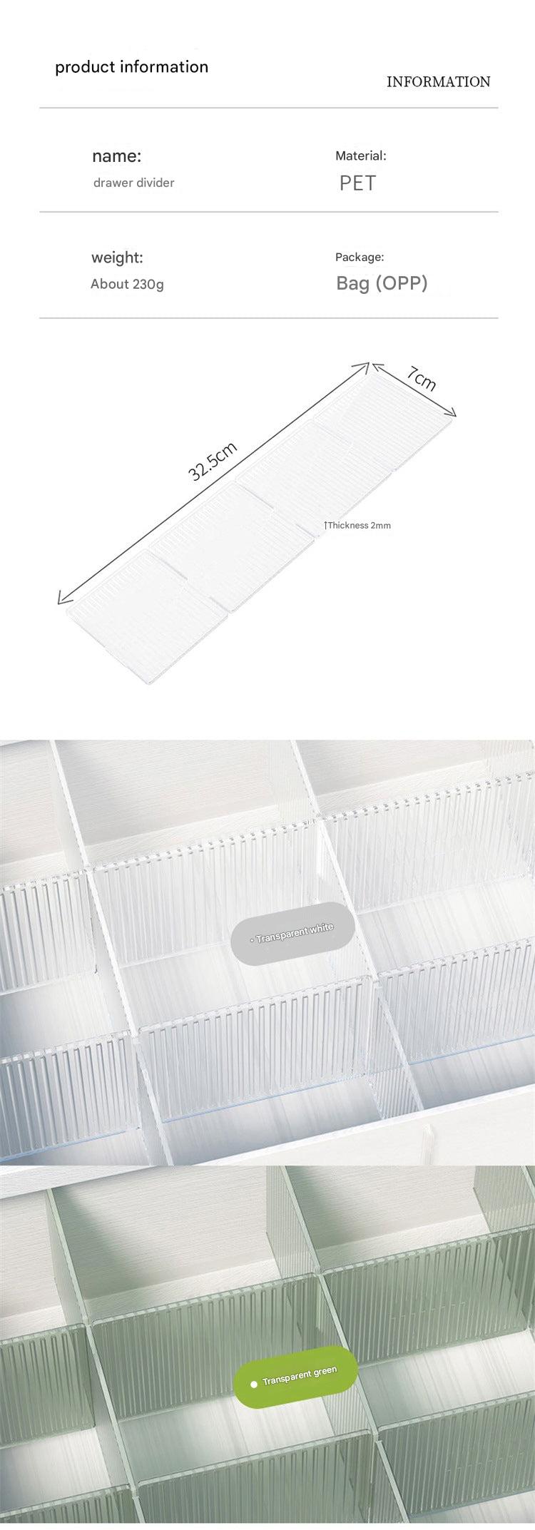 Transparent drawer organizer dividers for socks