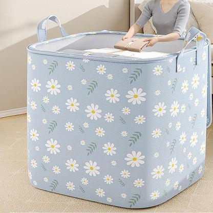Non-woven storage bag beige daisy