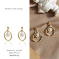 51#925 Silver Needle Earrings Pair