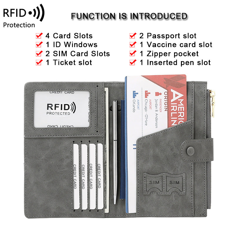 RFID passport holder in green