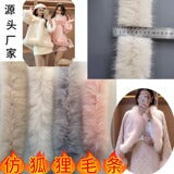 Faux fur long scarf in pink color