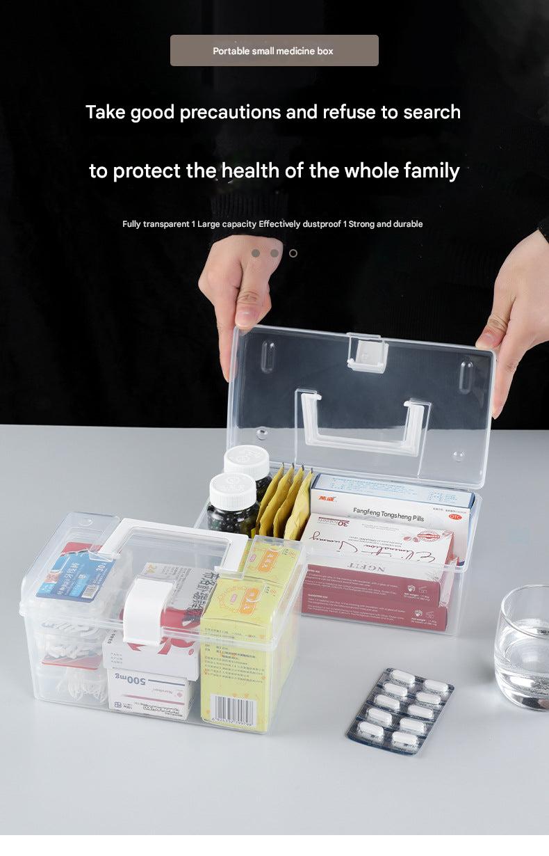 Transparent plastic storage box with handle