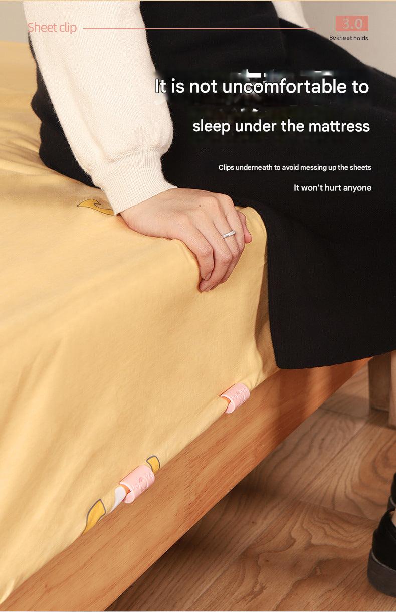 Non-slip bed sheet fastener usage on mattress image