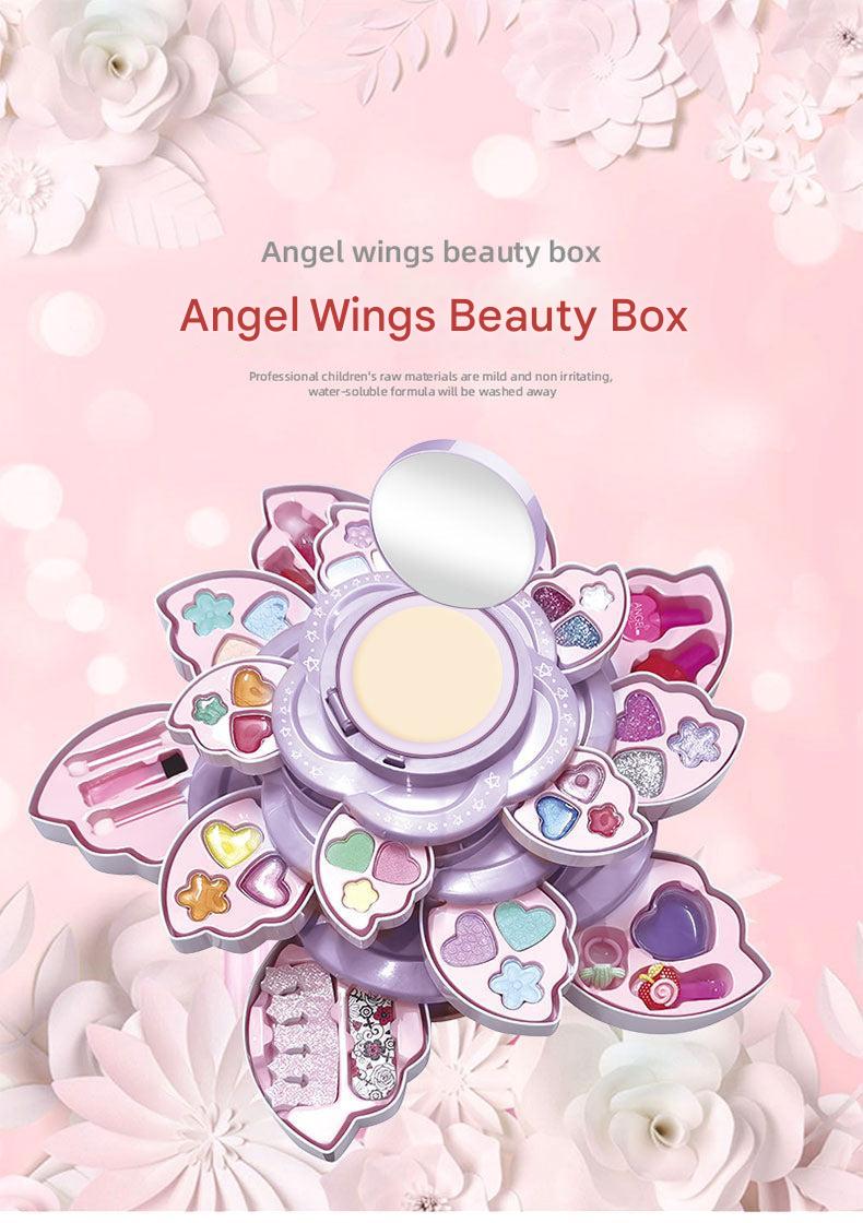 Pink and purple color themed children's beauty set