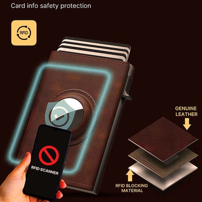 Compact men's wallet in oil wax black