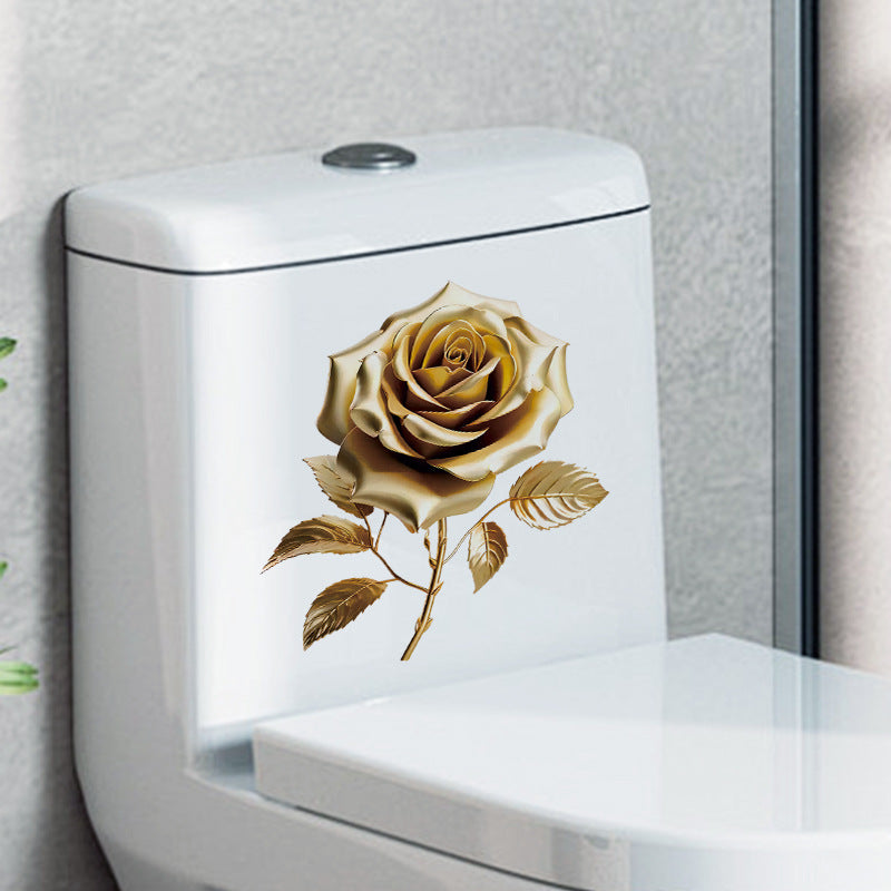 Gold rose wall sticker application example