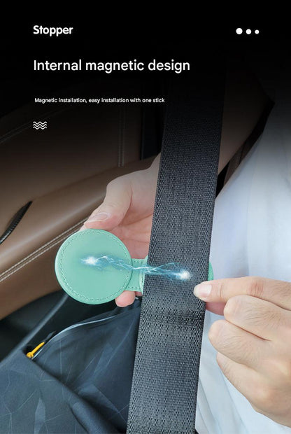 adjustable car seat belt clip white