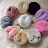 Faux fur long scarf stylishly layered