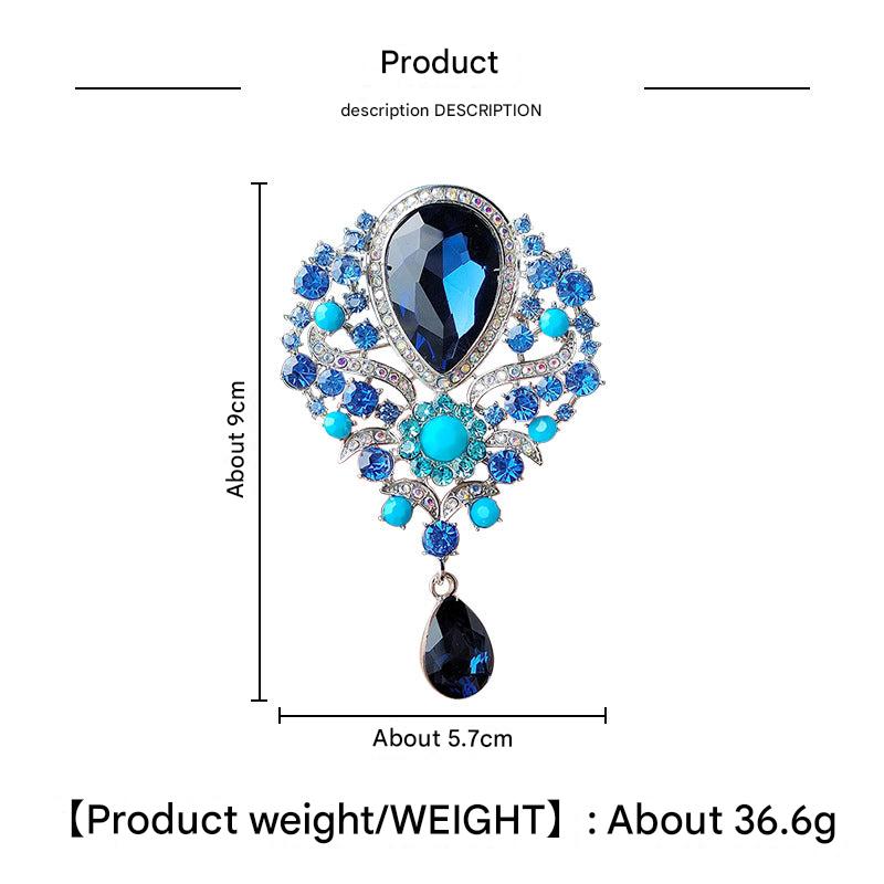 Vintage crystal drop brooch image 4