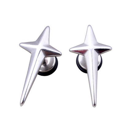 Fashion-forward unisex cross earrings in gold and black