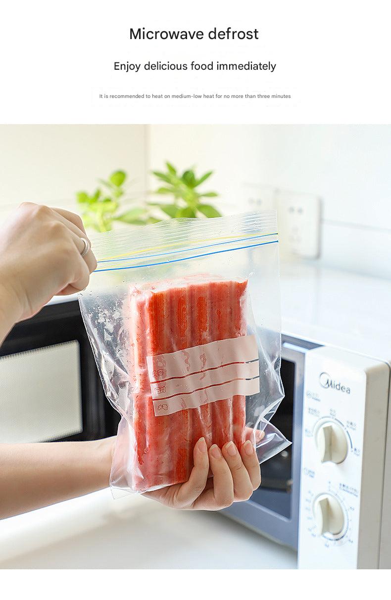 Food storage bag with fruits