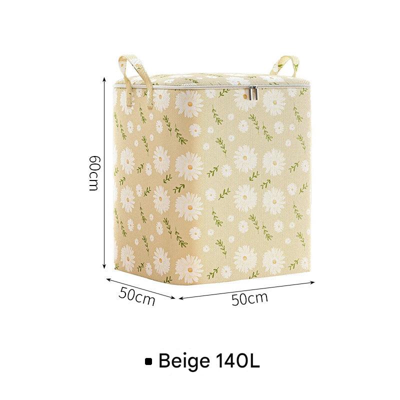 Non-woven storage bag beige daisy