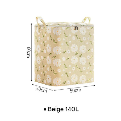 Non-woven storage bag beige daisy