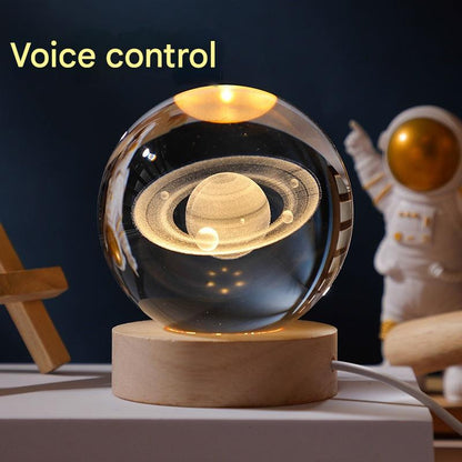 Elegant Starry Sky Crystal Ball Night Light Image 1