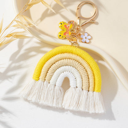 Vibrant Multi-Color Butterfly Flower Keychain Pendant Image 8