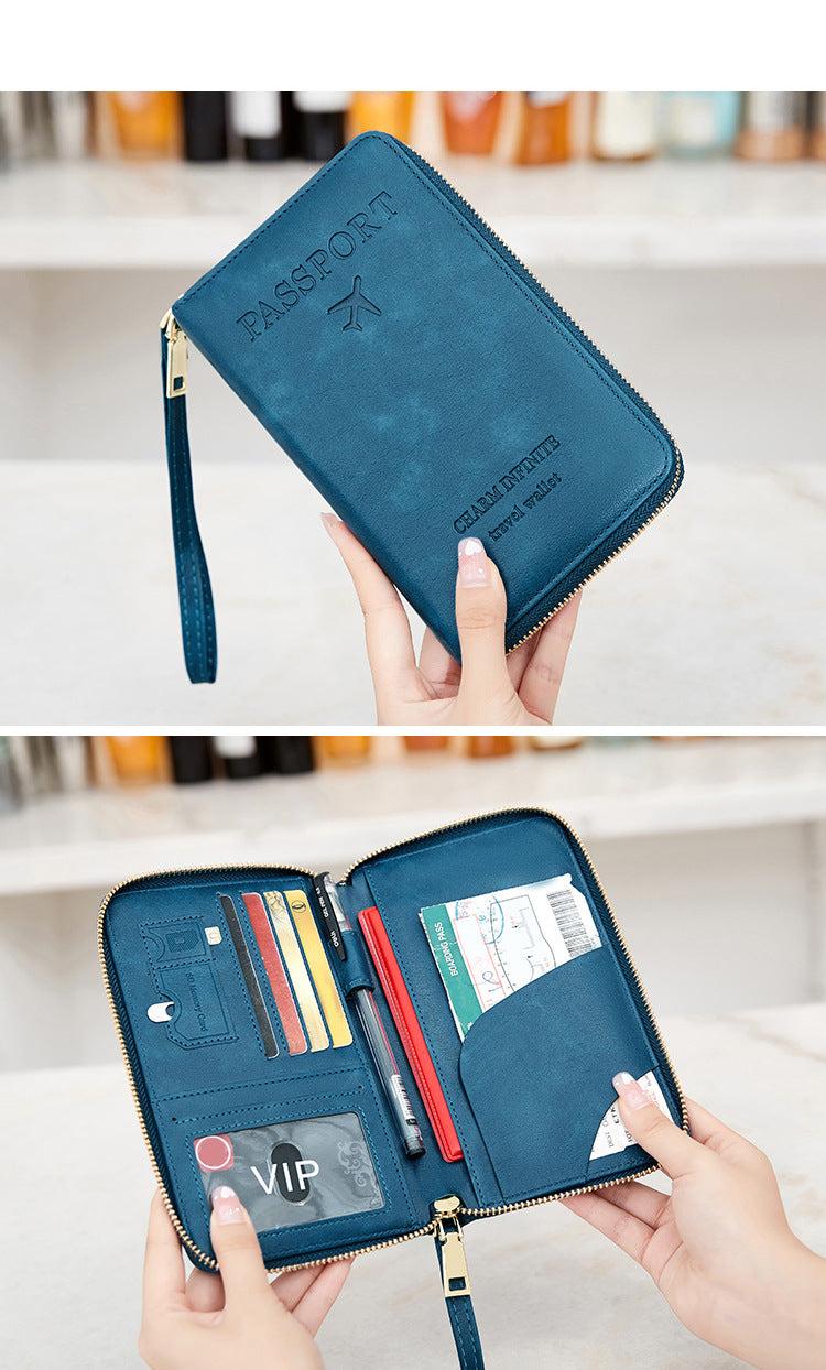 Multi-functional travel wallet in pink