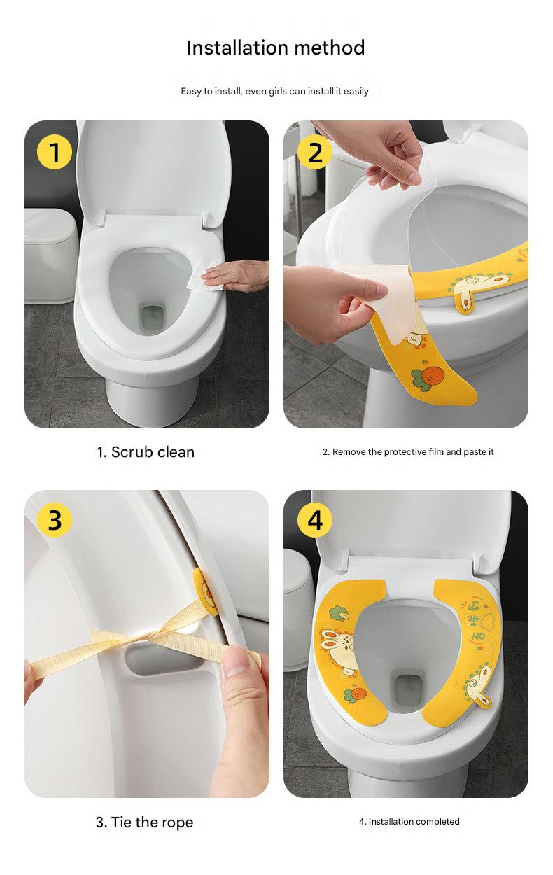 Cute waterproof toilet seat cushion in rabbit design
