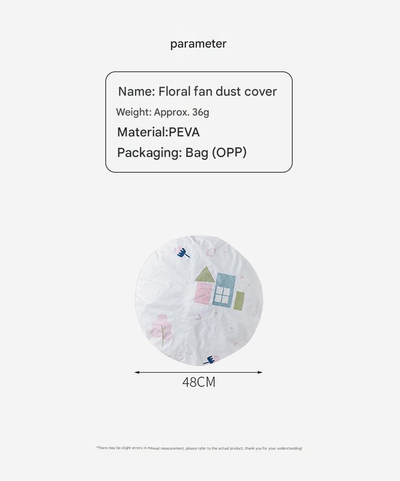 Stylish PEVA dust cover for floor fan - yellow design