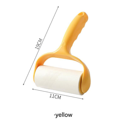 lint roller used on clothes with visible lint removal