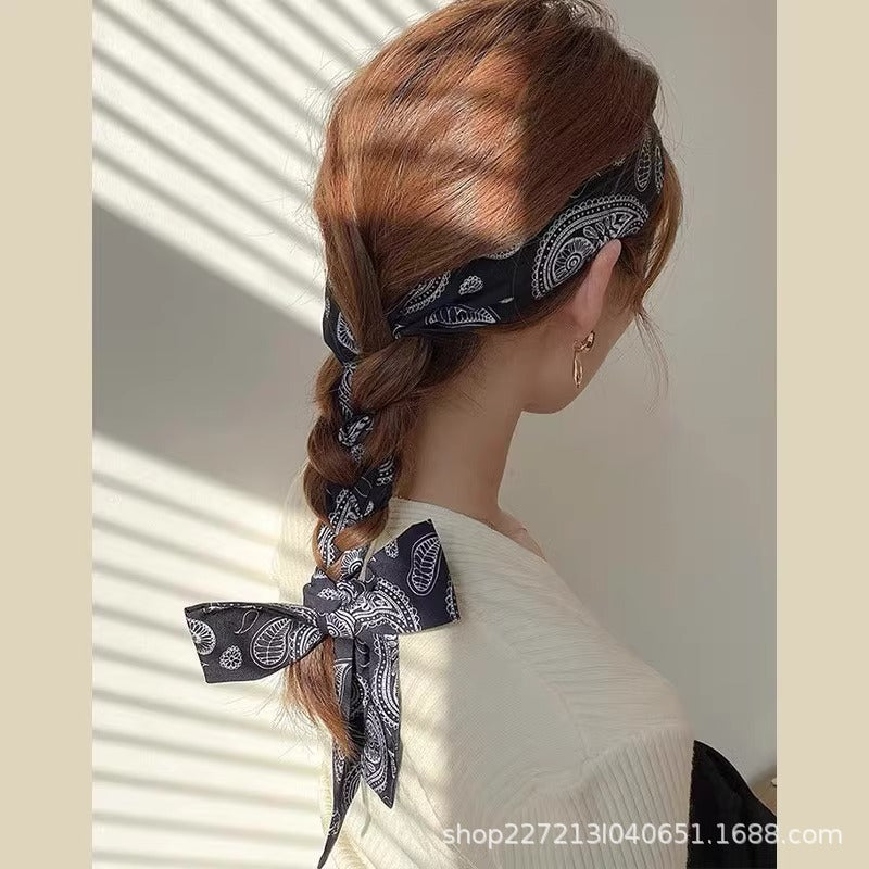 Vintage floral hair scarf headband