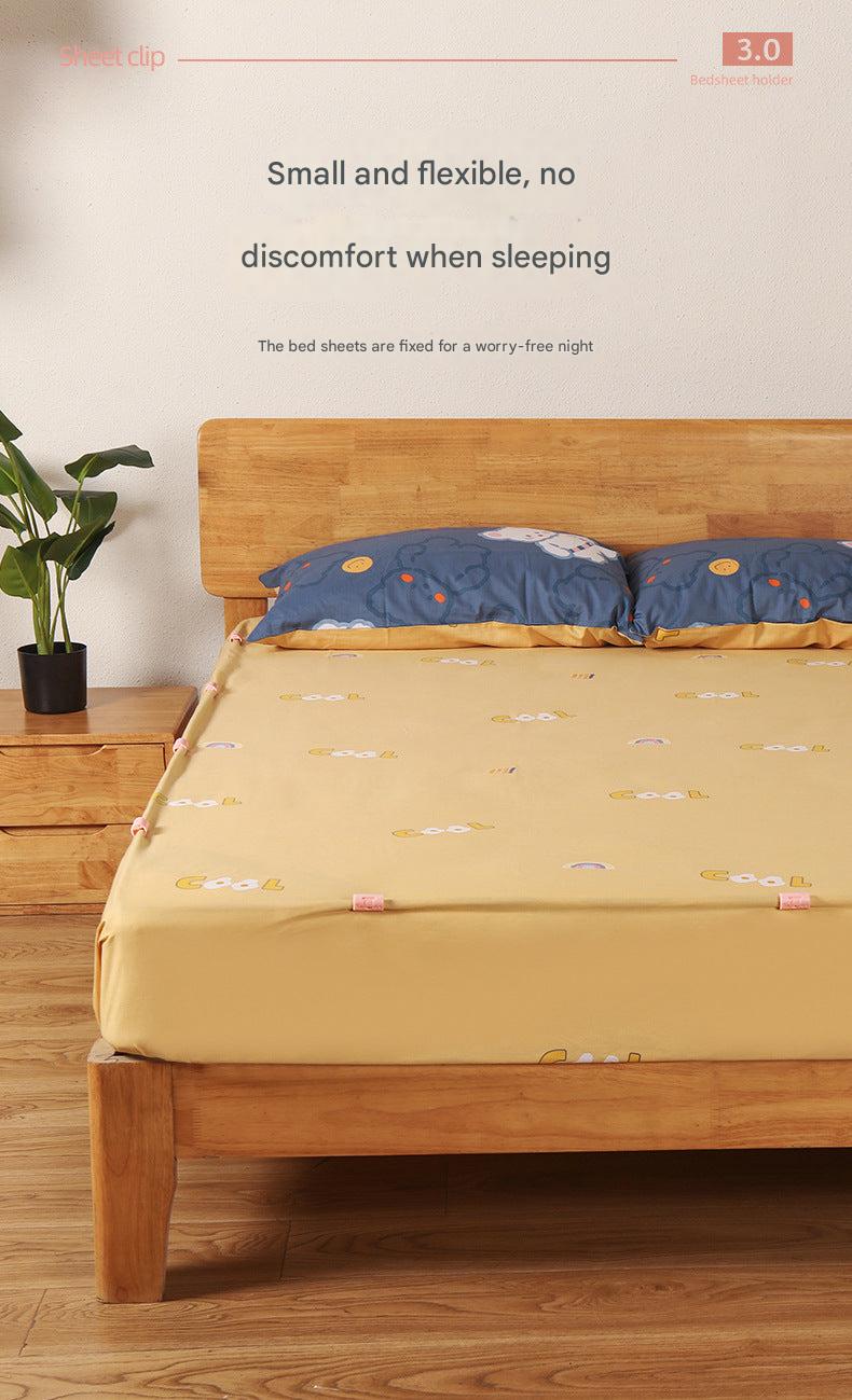 Non-slip bed sheet fastener blue clip image