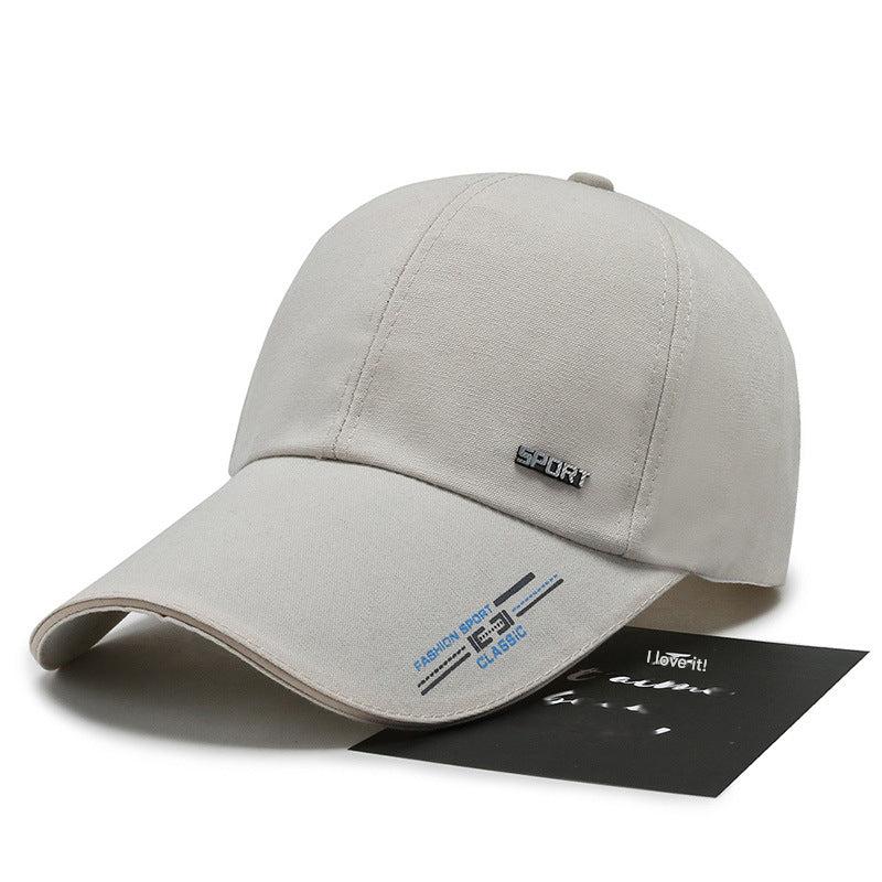 Extended brim hat in red