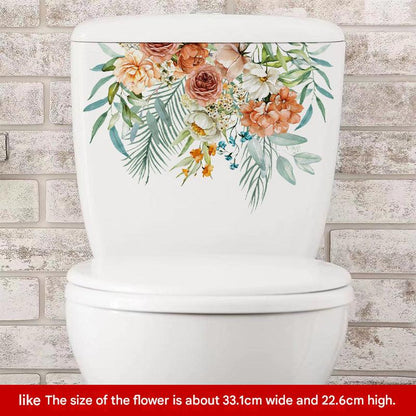 Floral toilet lid sticker design 9