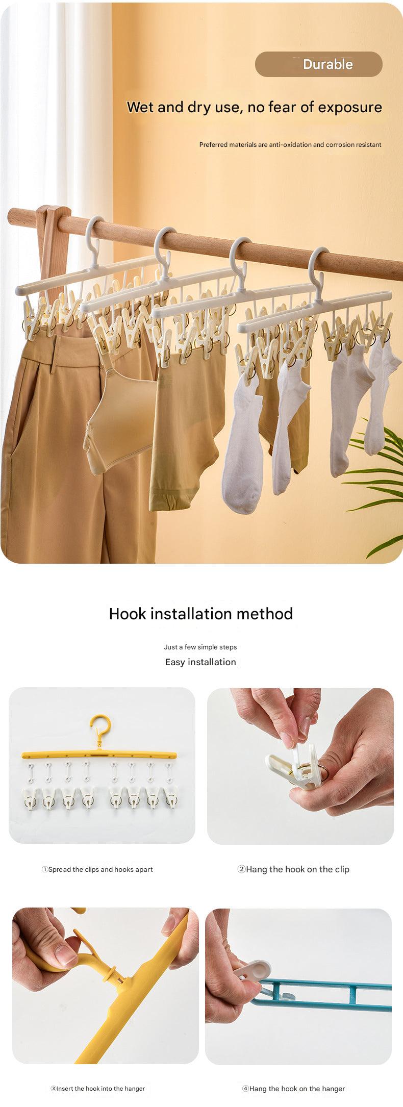 Multi-functional sock drying rack view 2