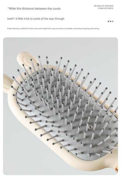 Close up of anti-static hair brush