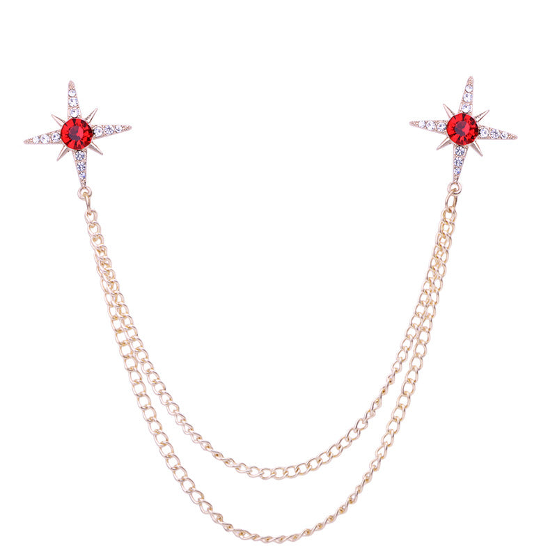 Elegant star brooch with white crystals