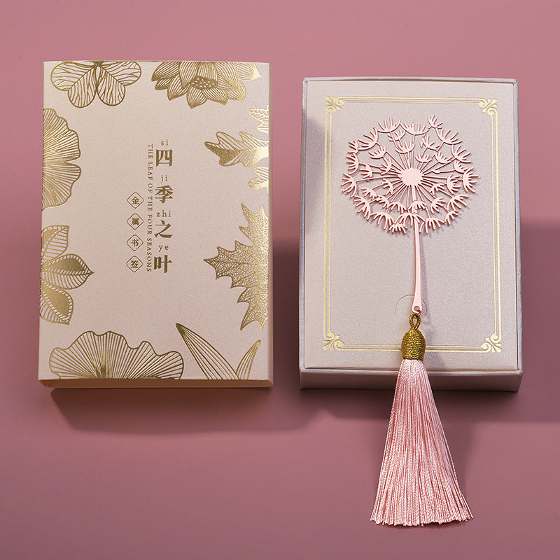 Artistic laser-etched design of the metal bookmark