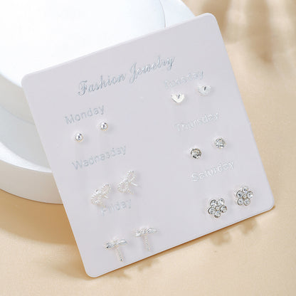 Korean pearl bow earrings image 5