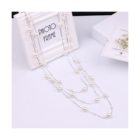 Vintage inspired pearl necklace with multi-strands