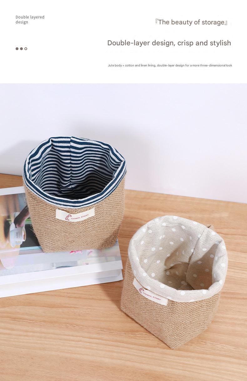 Mini wall-mounted storage pouch in yellow dots